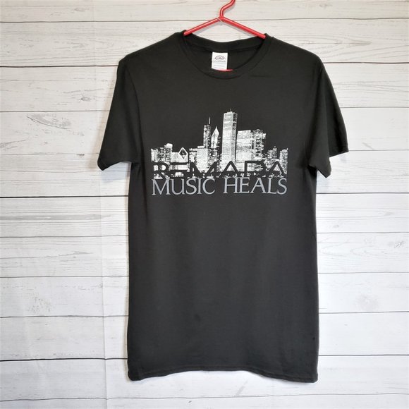 Gildan Other - Music Heals Chicago Skyline Graphic Band T-Shirt